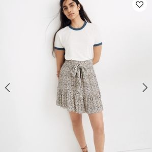 Floral Madewell Midi Skirt with Bow